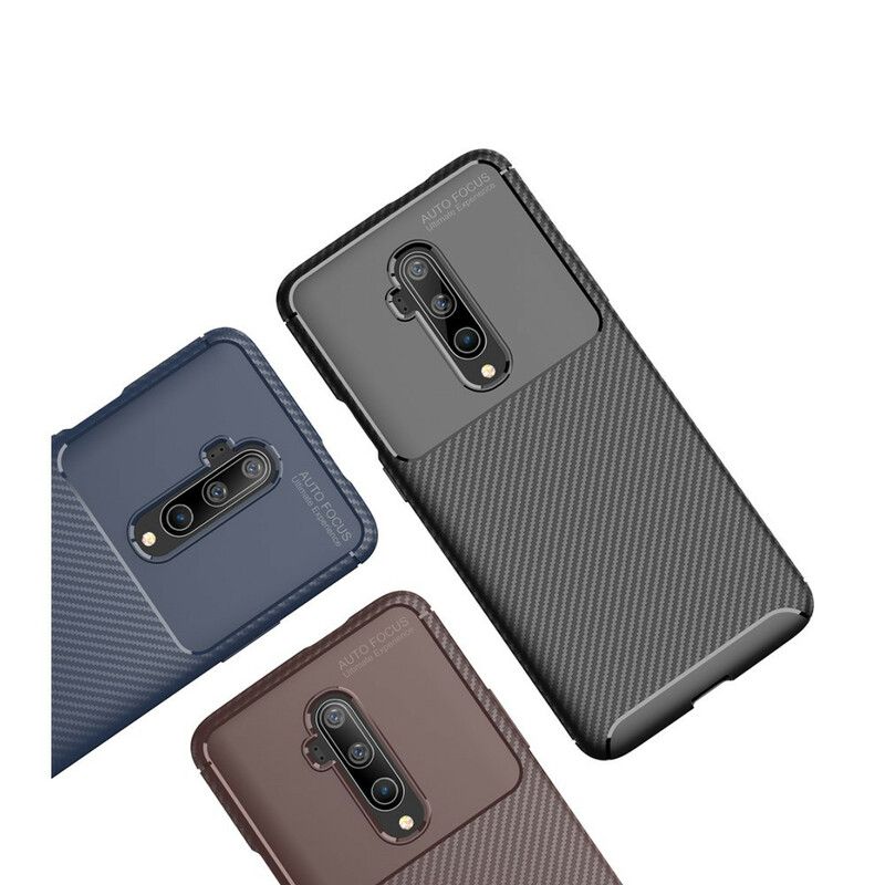 Cover OnePlus 7T Pro Fleksibel Kulfibertekstur