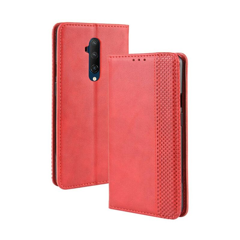 Cover OnePlus 7T Pro Flip Cover Vintage Stiliseret Lædereffekt