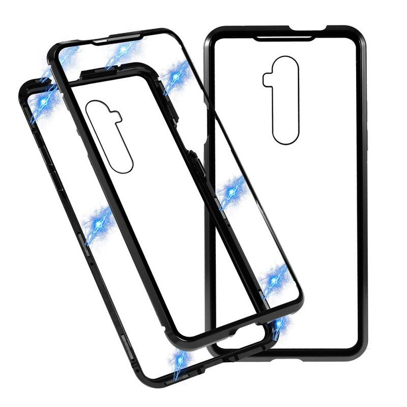 Cover OnePlus 7T Pro Metalkanter Og Hærdet Glas