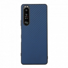 Cover Sony Xperia 1 III Carbon Fiber Texture Lædereffekt