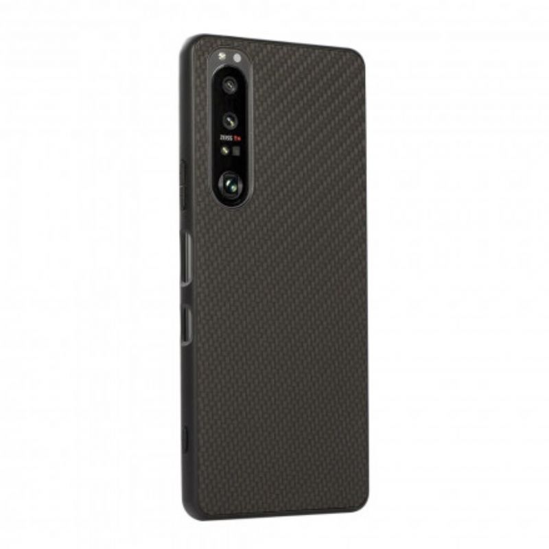 Cover Sony Xperia 1 III Carbon Fiber Texture Lædereffekt