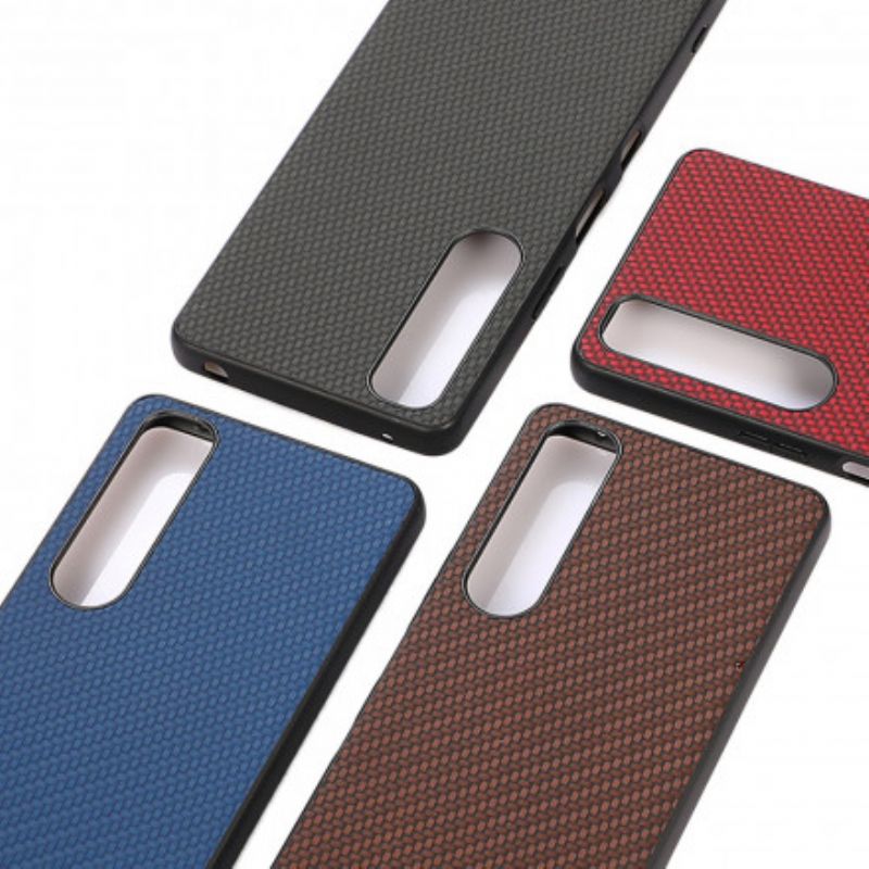 Cover Sony Xperia 1 III Carbon Fiber Texture Lædereffekt