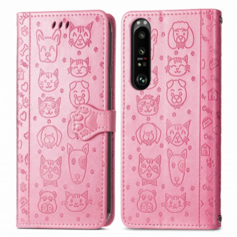 Flip Cover Sony Xperia 1 III Animerede Dyr