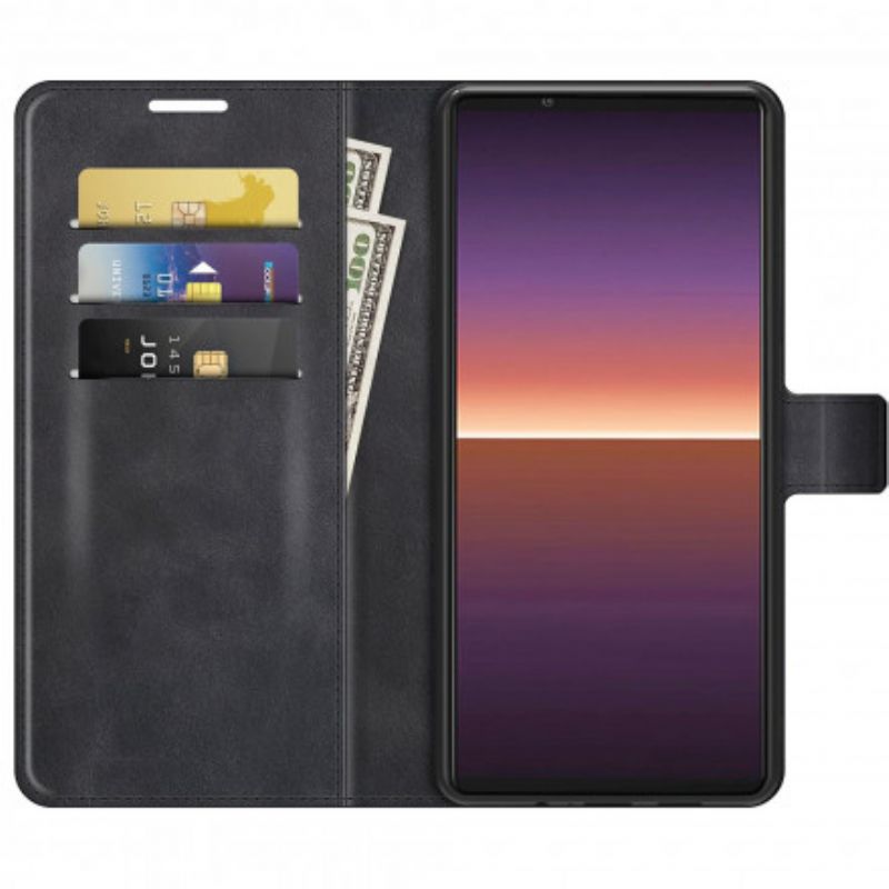 Flip Cover Sony Xperia 1 III Ekstrem Slank Lædereffekt