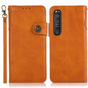 Flip Cover Sony Xperia 1 III Khazneh Magnetisk Knap