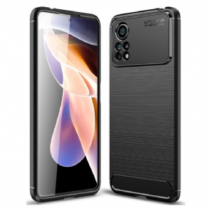 Cover Poco X4 Pro 5G Børstet Kulfiber