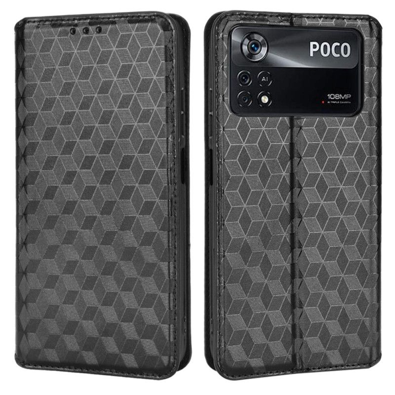 Cover Poco X4 Pro 5G Flip Cover 3d-tekstur