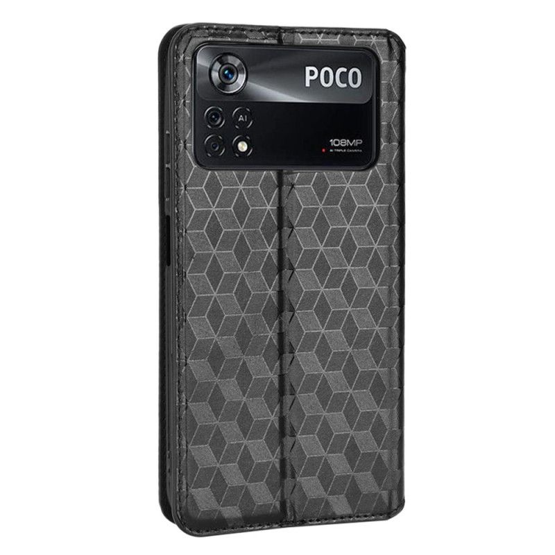 Cover Poco X4 Pro 5G Flip Cover 3d-tekstur