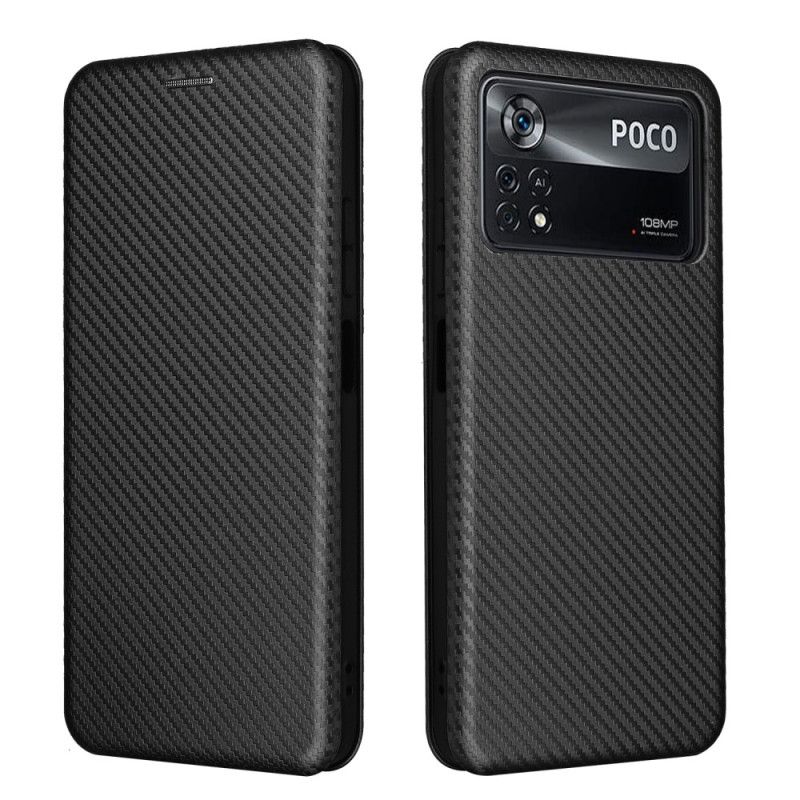 Cover Poco X4 Pro 5G Flip Cover Farvet Kulfiber