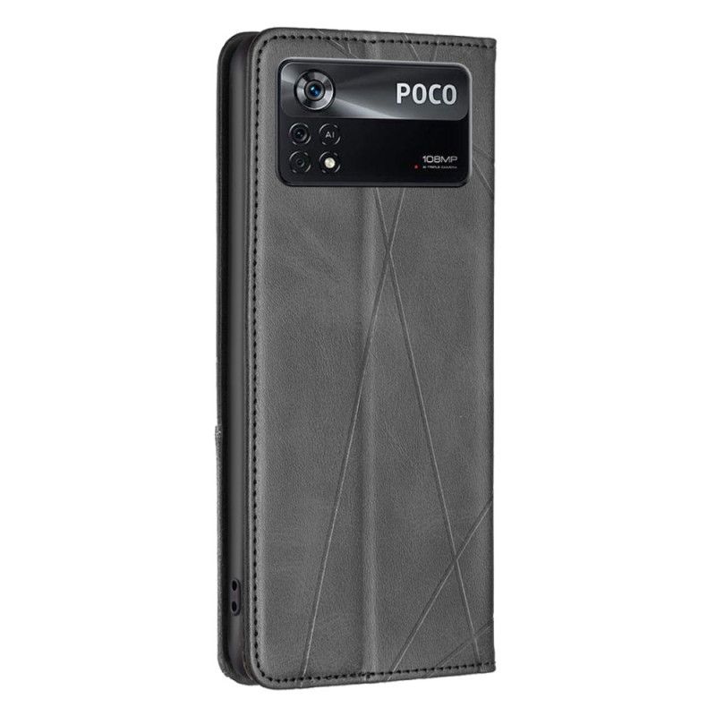 Cover Poco X4 Pro 5G Flip Cover Geometriske Mønstre