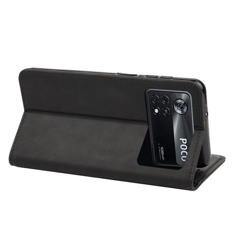 Cover Poco X4 Pro 5G Flip Cover Hudfølelse