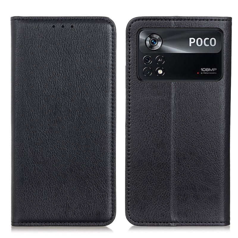 Cover Poco X4 Pro 5G Flip Cover Litchi Splitlæder