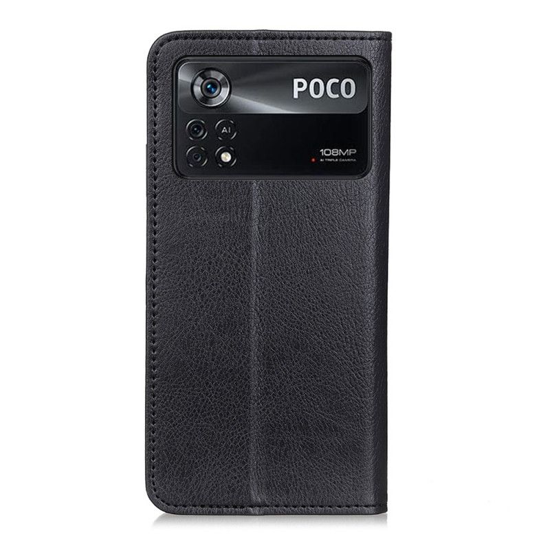 Cover Poco X4 Pro 5G Flip Cover Litchi Splitlæder