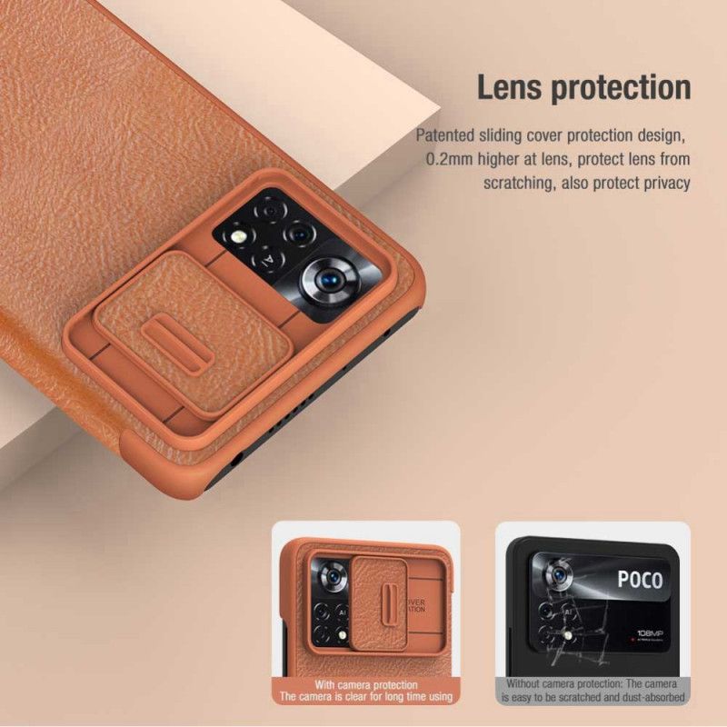 Cover Poco X4 Pro 5G Flip Cover Qin Pro Series Nillkin