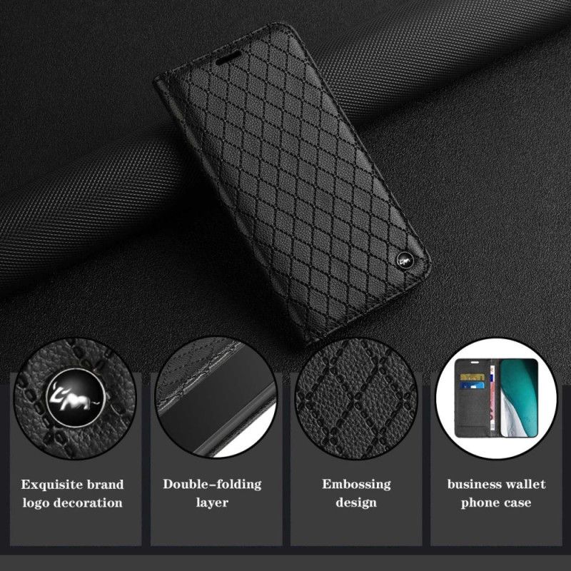 Cover Poco X4 Pro 5G Flip Cover Rhombus Lychee Kunstlæder