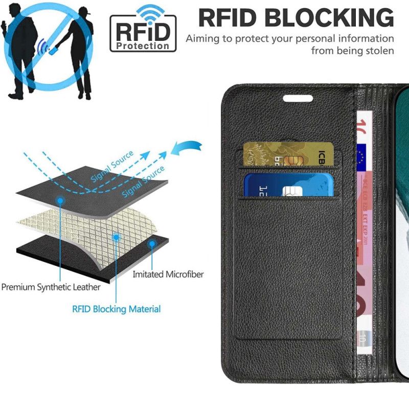 Cover Poco X4 Pro 5G Flip Cover Rhombus Lychee Kunstlæder