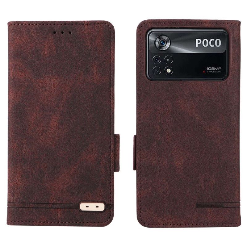 Cover Poco X4 Pro 5G Flip Cover Stilet Lædereffekt