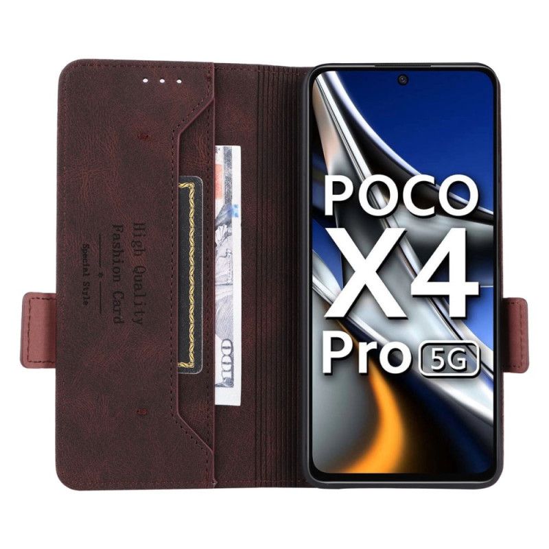 Cover Poco X4 Pro 5G Flip Cover Stilet Lædereffekt