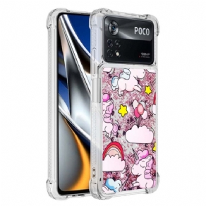 Cover Poco X4 Pro 5G Glitter Enhjørning