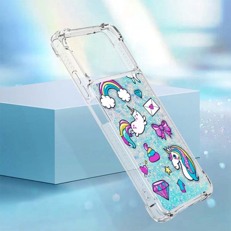 Cover Poco X4 Pro 5G Glitter Enhjørning