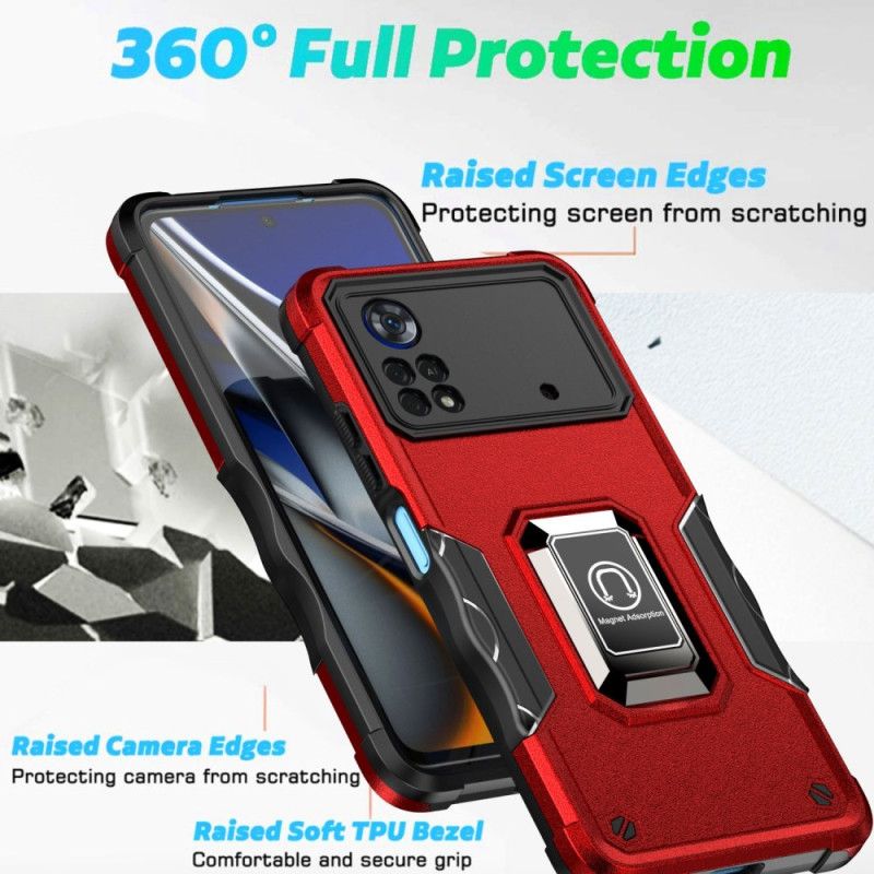 Cover Poco X4 Pro 5G Metal Effekt Ring-støtte