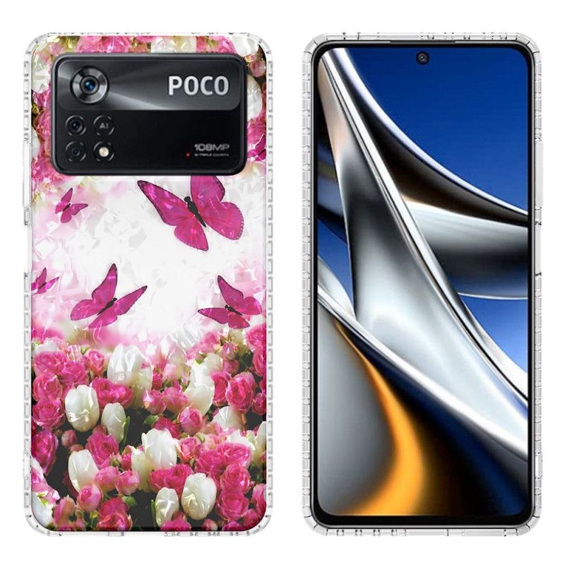 Cover Poco X4 Pro 5G Stillige Sommerfugle