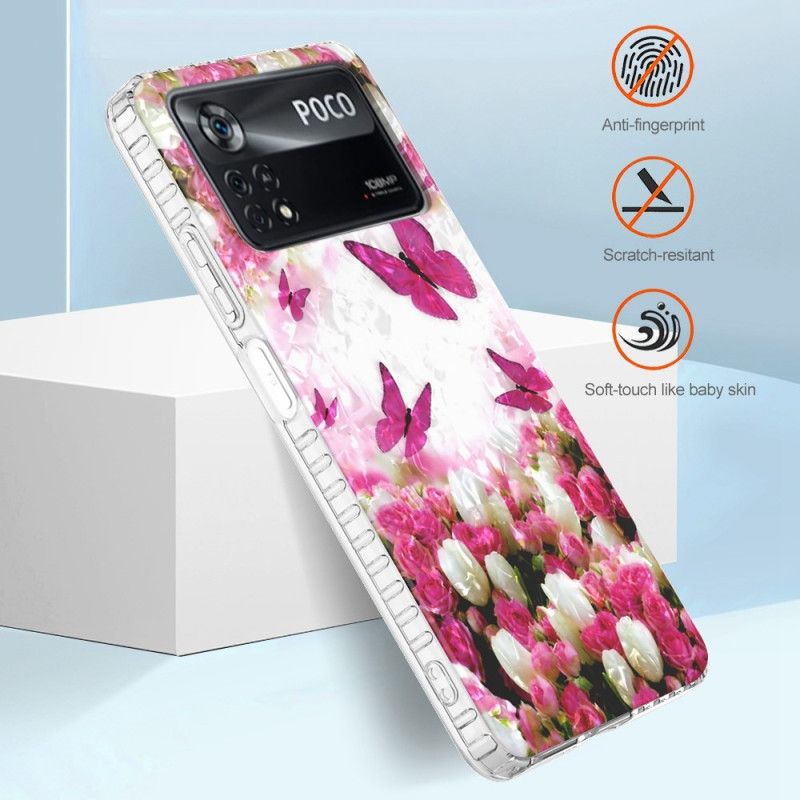 Cover Poco X4 Pro 5G Stillige Sommerfugle