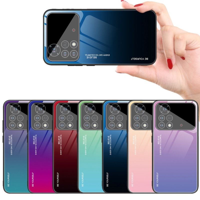 Cover Poco X4 Pro 5G Vær Dig Selv Hærdet Glas