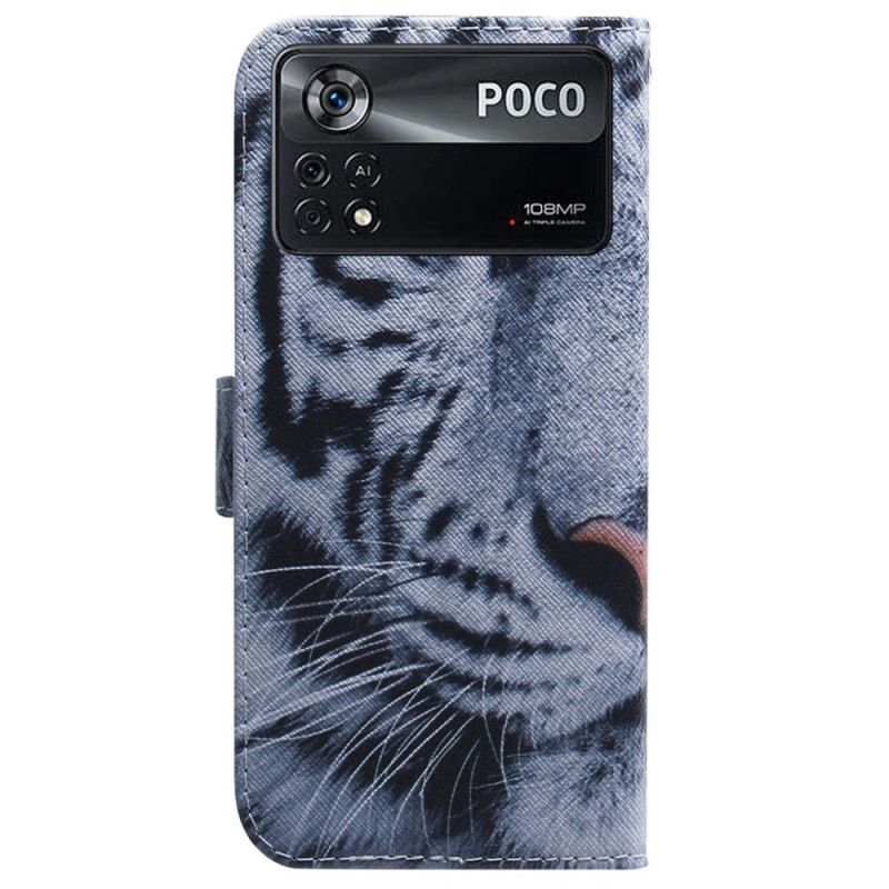 Flip Cover Poco X4 Pro 5G Hvid Tiger