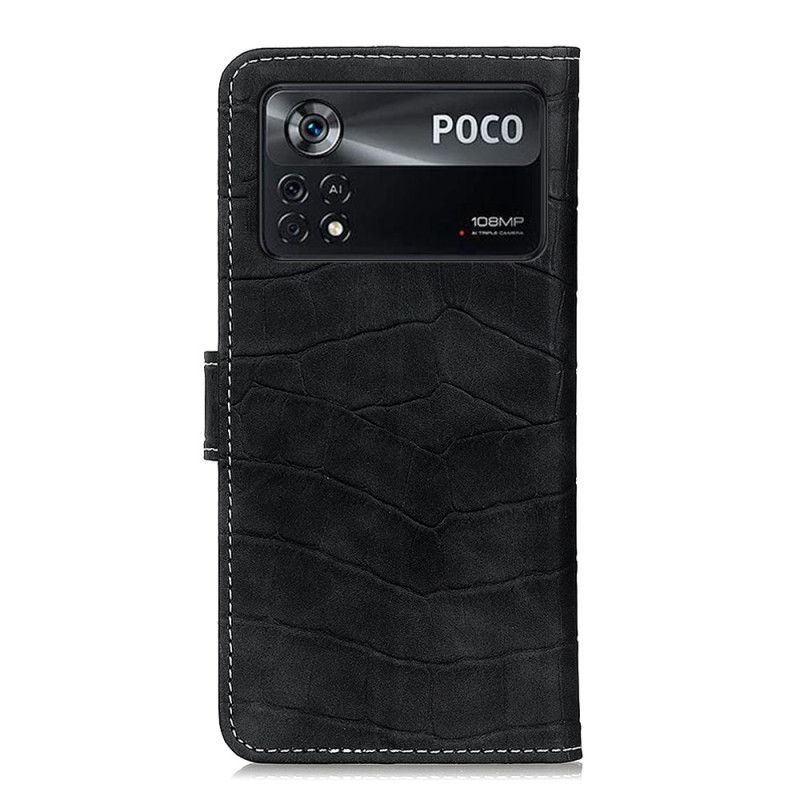 Flip Cover Poco X4 Pro 5G Krokodillehudseffekt