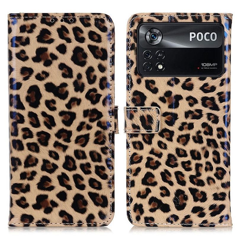 Flip Cover Poco X4 Pro 5G Leopardhudeffekt