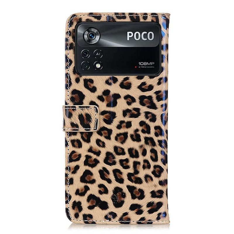 Flip Cover Poco X4 Pro 5G Leopardhudeffekt