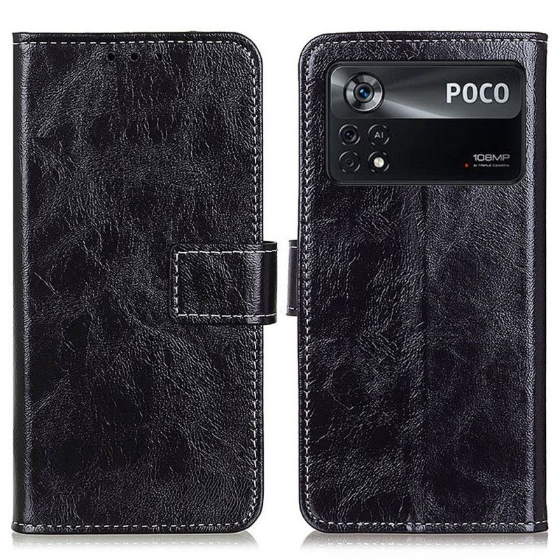 Flip Cover Poco X4 Pro 5G Malede Udsatte Sømme