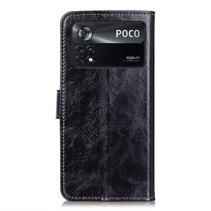 Flip Cover Poco X4 Pro 5G Malede Udsatte Sømme