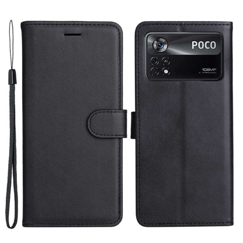 Flip Cover Poco X4 Pro 5G Med Snor Almindelig Strappy