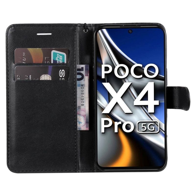 Flip Cover Poco X4 Pro 5G Med Snor Almindelig Strappy