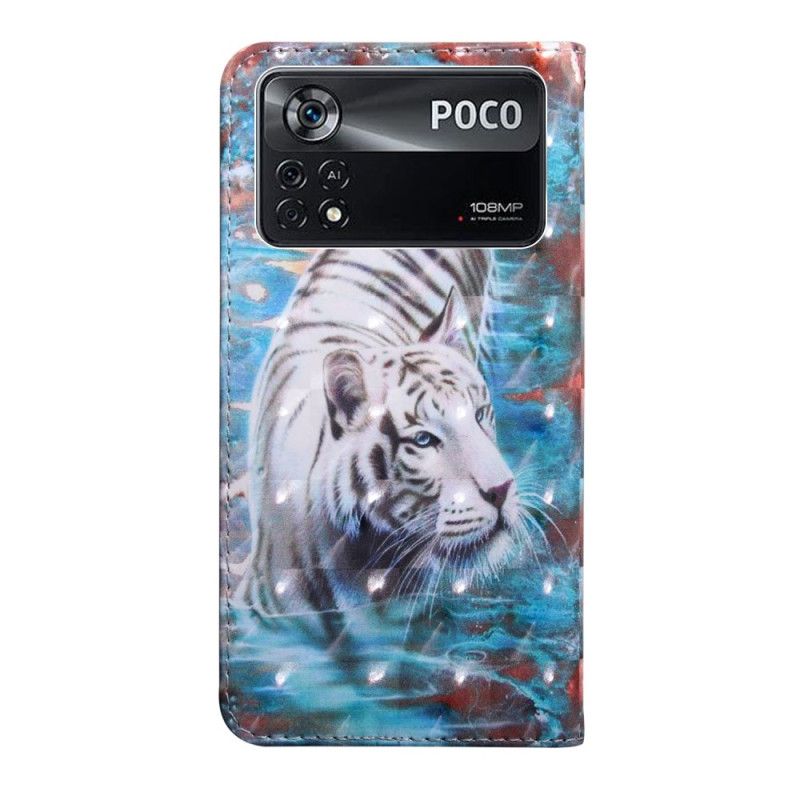 Flip Cover Poco X4 Pro 5G Med Snor Fabelagtig Strappy Tiger