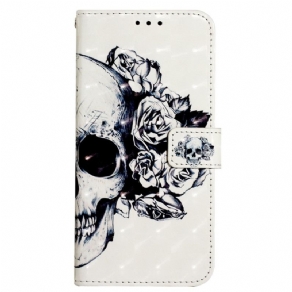 Flip Cover Poco X4 Pro 5G Med Snor Floral Strappy Skull