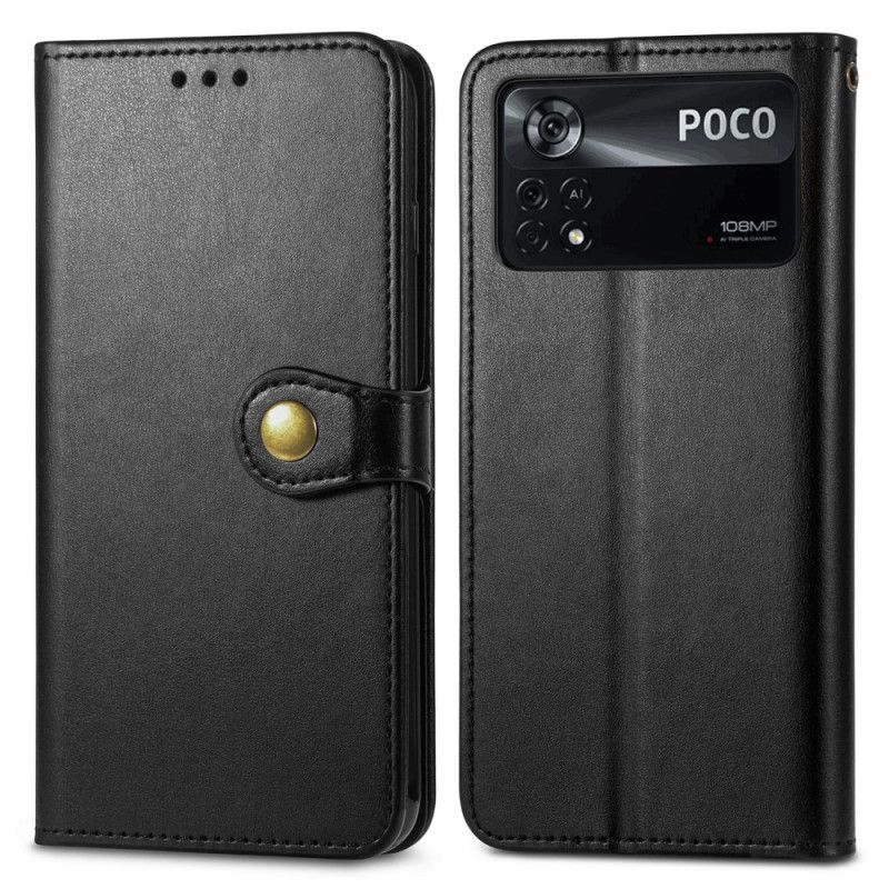 Flip Cover Poco X4 Pro 5G Med Snor Magnetisk Stropknap