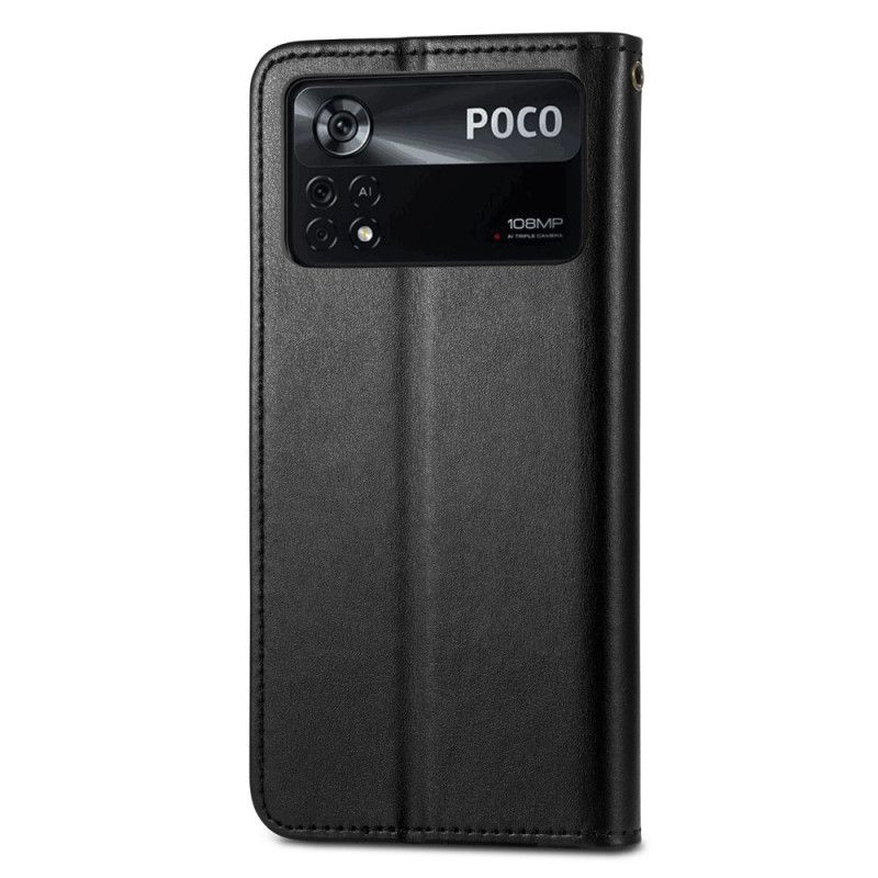 Flip Cover Poco X4 Pro 5G Med Snor Magnetisk Stropknap