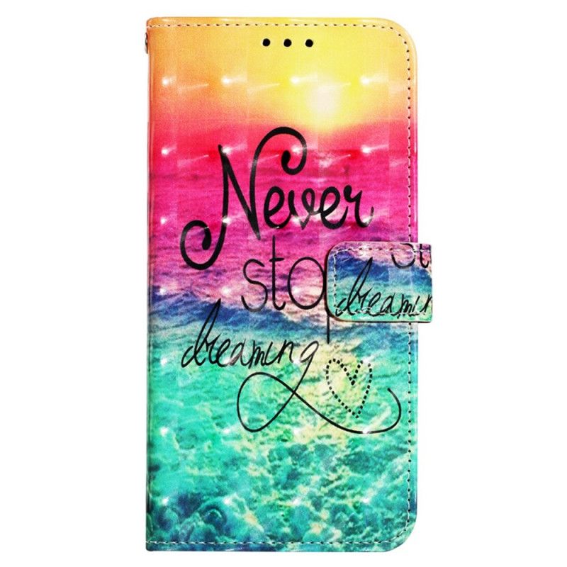 Flip Cover Poco X4 Pro 5G Med Snor Never Stop Dreaming Strappy