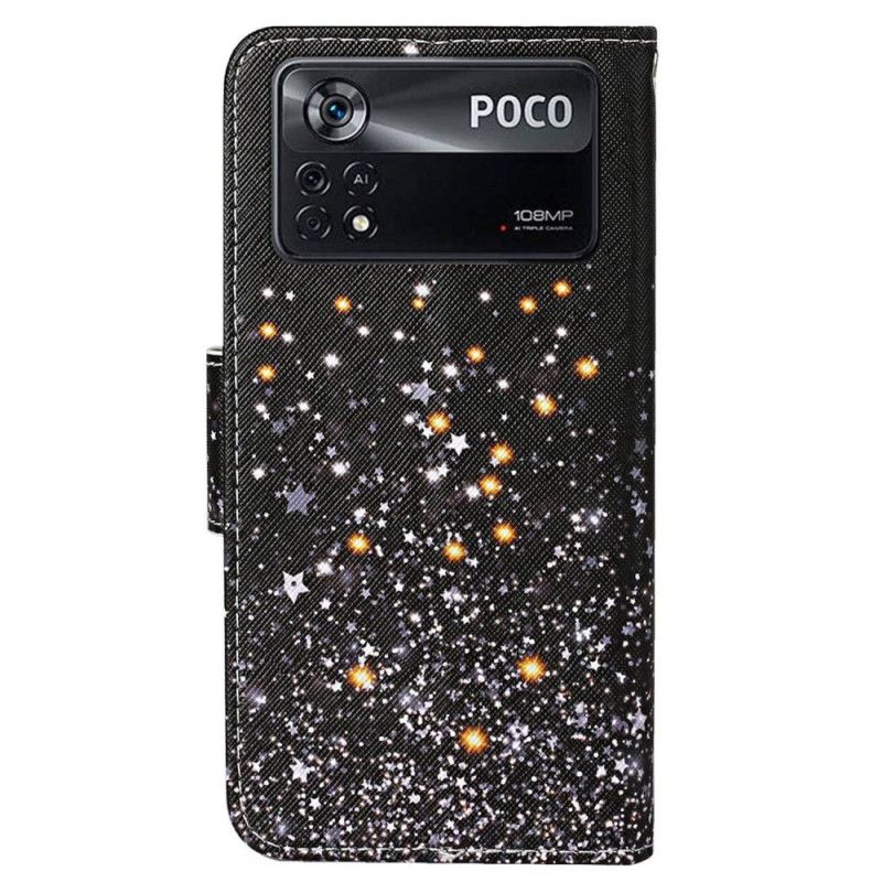 Flip Cover Poco X4 Pro 5G Med Snor Pailleteffektrem