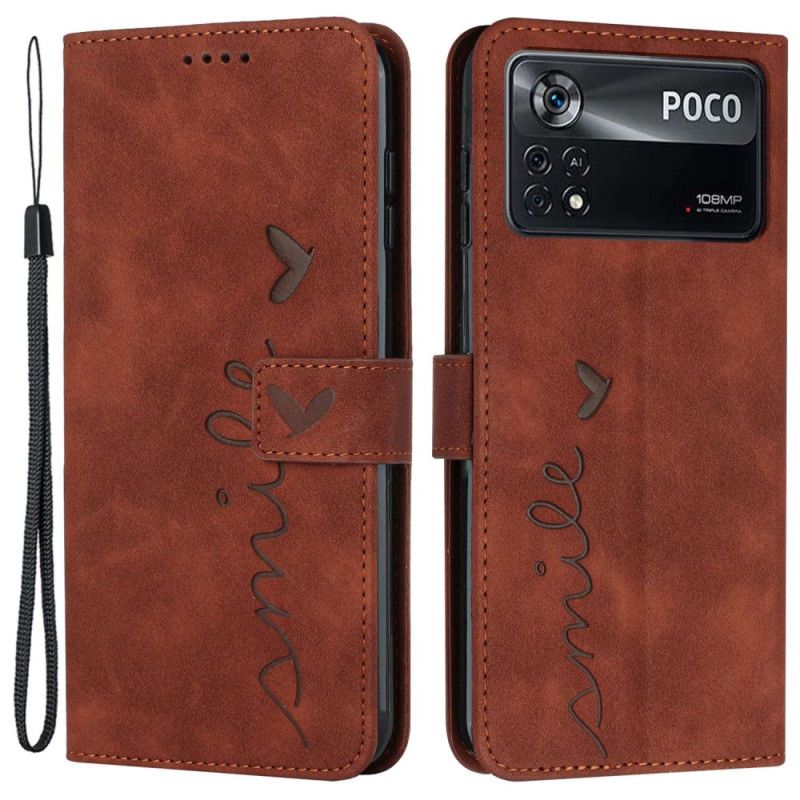 Flip Cover Poco X4 Pro 5G Med Snor Smil Strappy