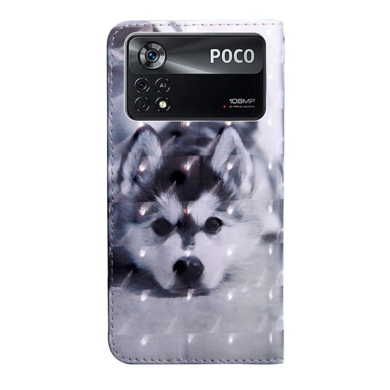 Flip Cover Poco X4 Pro 5G Med Snor Stringhvalpe