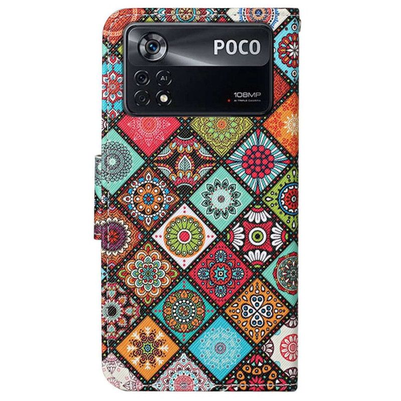 Flip Cover Poco X4 Pro 5G Med Snor Strop Patchwork