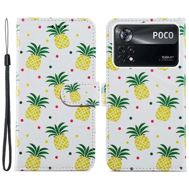 Flip Cover Poco X4 Pro 5G Med Snor Thong Ananas