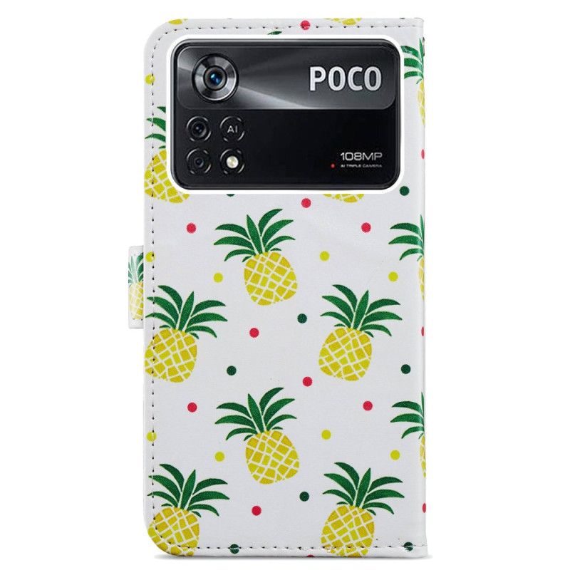 Flip Cover Poco X4 Pro 5G Med Snor Thong Ananas