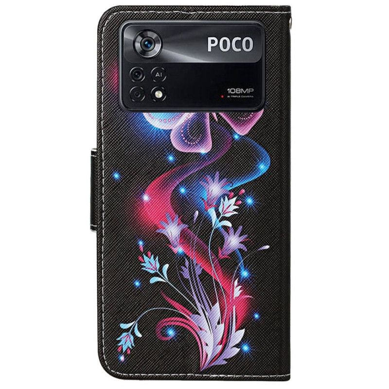 Flip Cover Poco X4 Pro 5G Med Snor Thong Sommerfugledans