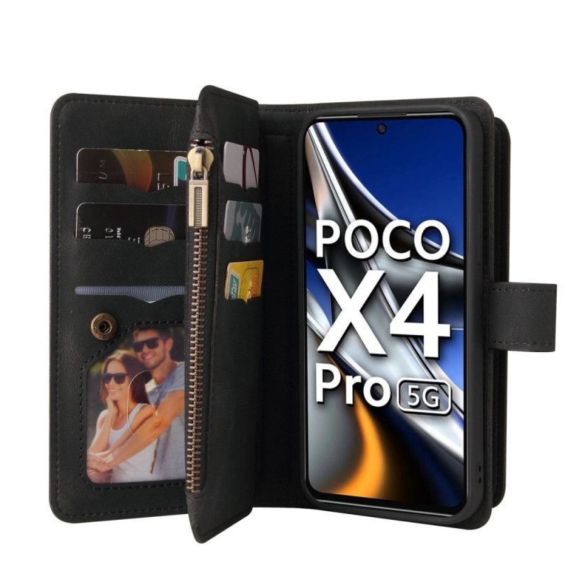 Flip Cover Poco X4 Pro 5G Multi-funktion Optimerede Kortholdere