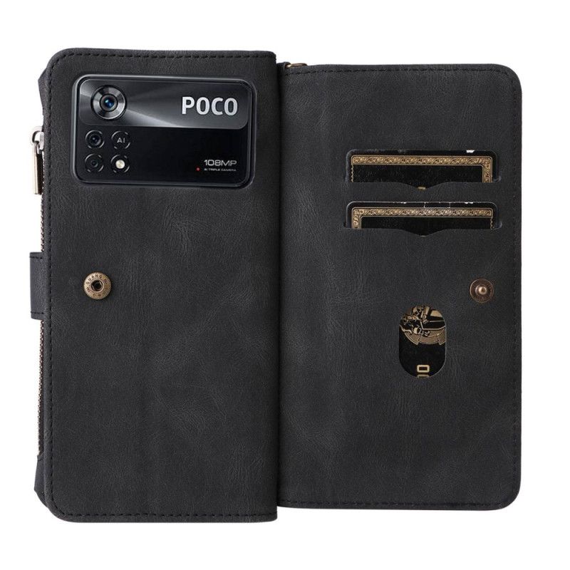 Flip Cover Poco X4 Pro 5G Multi-funktion Optimerede Kortholdere